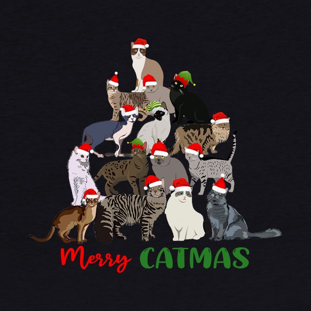 Funny Merry Catmas Christmas Cat Tree by Magazine